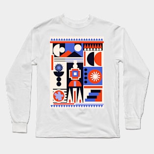 Contemporary Geometric Expression Long Sleeve T-Shirt